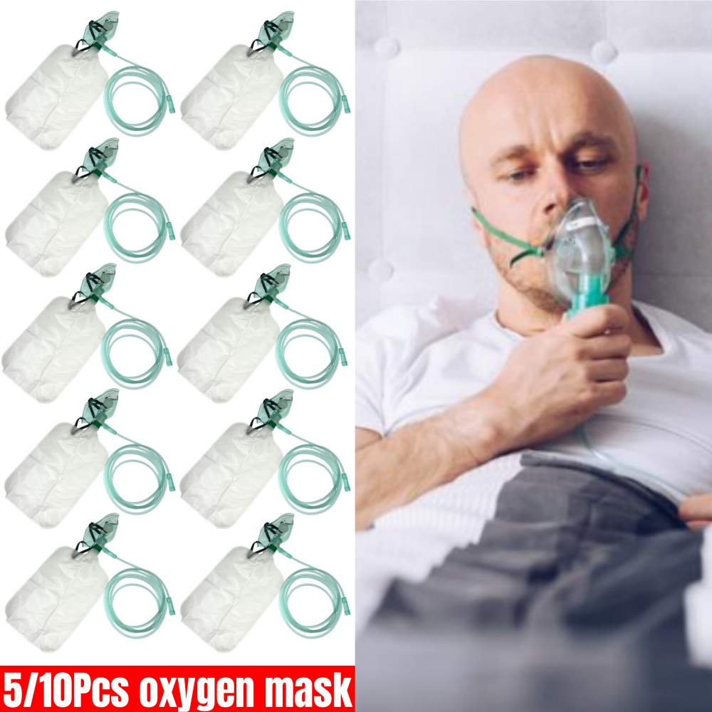 Oxygen Mask Non-Rebreather - 5-10 Adet Tek Kullanımlık Yetişkin Yüksek