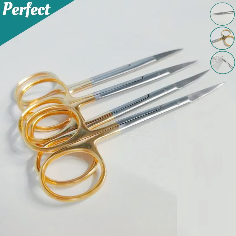 Medical Lab Science - 5PcDental Cerrahi Makas Düz/Kavisli Tip11.5cm Paslanmaz
